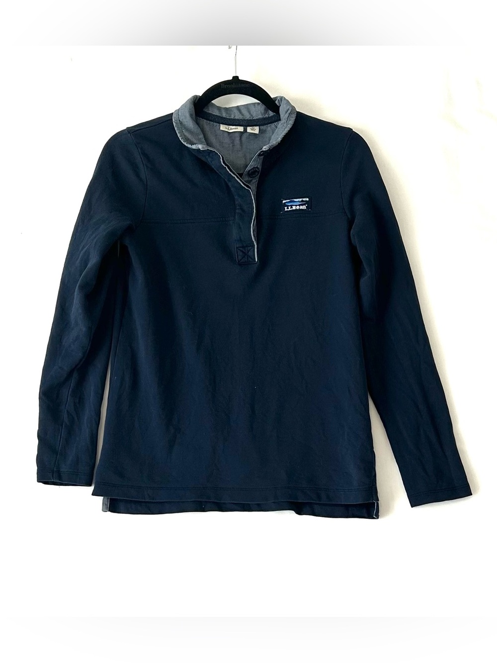 L.L. Bean Kids Navy Long-Sleeve Henley Pullover